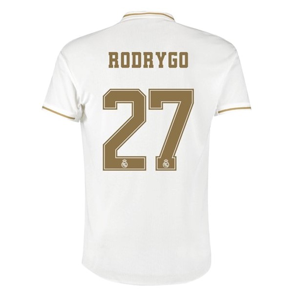 Camiseta Real Madrid NO.27 Rodrygo Primera equipo 2019-20 Blanco